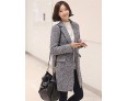 Women's Casual/Daily Simple Coat,Color Block Shirt Collar Long Sleeve Winter Gray Wool Thick