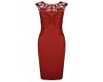 Women's SexyClub Solid Bodycon Embroidery Tight Dress , Round Neck Above Knee CottonPolyester Spandex