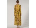 Women's Casual/Daily Swing Dress,Floral Crew Neck Maxi Long Sleeve Red / Yellow Polyester Spring