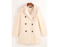 Women's Casual/Daily Simple Coat,Solid Notch Lapel Long Sleeve Fall Beige Wool Medium