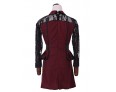 Women's Patchwork Red / Gray Lace Hin Thin Slim Temperament Dress , Work / Plus Sizes Shirt Collar Long Sleeve