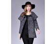 Women's Casual/Daily Street chic CoatSolid Shirt Collar Long Sleeve Fall / Winter Black / Gray Wool Medium