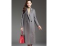 Women's Plus Size Street chic CoatPrint Notch Lapel Long Sleeve Fall / Winter Red / Black / Gray Wool / Polyester Thick