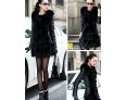 Women's Winter Fox Fur Leather Coat