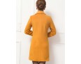 Women's Coat,Solid / Patchwork Peaked Lapel Long Sleeve Winter Blue / Black / Yellow Wool / Others Thick