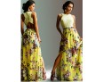 Women's Sexy / Boho Floral Sheath / Swing Dress , Crew Neck Maxi Polyester