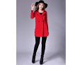 Women's Casual/Daily Street chic Pea CoatsSolid Notch Lapel Long Sleeve Winter Pink / Red / Yellow Wool / Cotton Medium