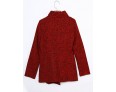 Women's Casual/Daily Simple Coat,Print Shirt Collar Long Sleeve Winter Red / Gray Wool Thick