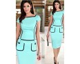  Women's Bodycon/Work Short Sleeve Dresses (Cotton Blend)