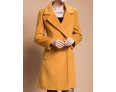 Women's Plus Size Coat,Solid Shirt Collar Long Sleeve Winter Blue / Black / Yellow Wool / Others Thick