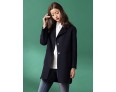 Women's Casual/Daily Simple Coat,Solid Notch Lapel Long Sleeve Winter Blue / Pink / Red Polyester Medium