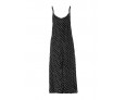 Women's Beach Boho Loose Dress,Polka Dot Strap Maxi Sleeveless Black Rayon Summer Low Rise Inelastic Opaque