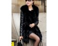 Women's Winter Fox Fur Leather Coat