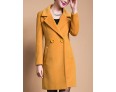 Women's Plus Size Coat,Solid Shirt Collar Long Sleeve Winter Blue / Black / Yellow Wool / Others Thick