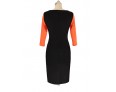 Women's Vintage Round Neck Dress , Cotton Blends Orange Casual/Party/Work