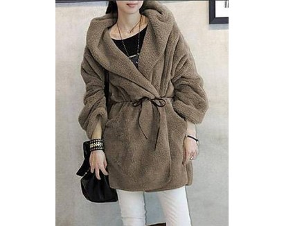 Winter Women's Solid Color Multi-color Coats & Jackets , Sexy / Casual / Work Crew Neck Long Sleeve