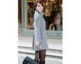 Women's Vintage / Cute Trench Coat,Solid Long Sleeve All Seasons Beige / Black / Gray Wool Medium