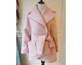 Women's Casual/Daily Simple Coat,Solid Shirt Collar Long Sleeve Winter Pink / Gray Wool Thick