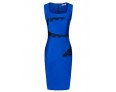 Women's Vintage Casual Day Lace Patchwork Plus Size Bodycon Square Neck Knee-length Dress