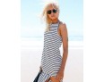 Women's Sexy / Beach Striped Sweater Dress , Strap Maxi Polyester