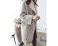 Women's Casual/Daily Simple CoatSolid Round Neck Long Sleeve Winter Gray Wool Thick