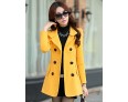 Women's Vintage Coat,Solid Shirt Collar Long Sleeve Winter Blue / Red / Yellow Wool / Cotton / Others Thick