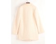 Women's Casual/Daily Simple Coat,Solid Notch Lapel Long Sleeve Fall Beige Wool Medium