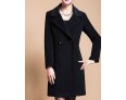 Women's Plus Size Coat,Solid Shirt Collar Long Sleeve Winter Blue / Black / Yellow Wool / Others Thick