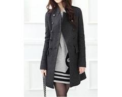 Women cultivate one's morality double-breasted woolen cloth long-sleeved jacket Leisure fashion winter warm coat HOUTW20