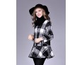 Women's Casual/Daily Street chic CoatPlaid Round Neck Long Sleeve Fall / Winter Red / Black / Green Wool Medium