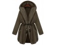 Women's Plus Size Simple Coat,Solid Hooded Long Sleeve Winter White / Brown / Green Nylon Thick