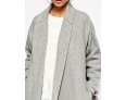 Women's Coat,Solid Shirt Collar Long Sleeve Winter Gray Wool Opaque