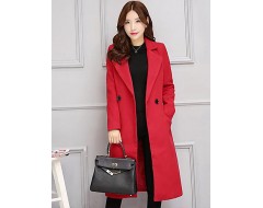 Women's Casual/Daily Simple Slim Large Size Coat,Solid Notch Lapel Long Sleeve Winter