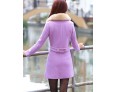 Women's Casual/Daily Simple Coat,Solid Asymmetrical Long Sleeve Winter Black / Purple Cotton / Polyester Medium