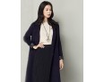 Women's Work Simple Fur CoatSolid Cowl Long Sleeve Fall / Winter Purple Wool Thick