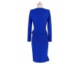 Women's Fashion Retro Bodycon O Neck Long Sleeve Pattern Color Dress